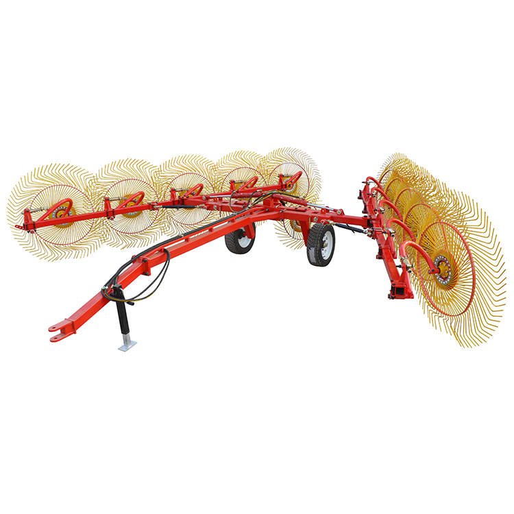 Tractor Trailed Working Width 6.5m 10 Wheel Rake